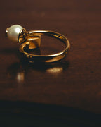-SPECIAL- “Dior” 2024-2025 Petit CD asymmetrical crystal and faux pearl ring