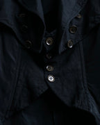 “Y’s COMPOSITION: SEE ATTACHED LABEL” Layered design multi buttons tail coat