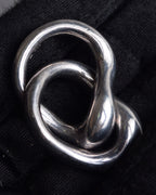 "CHANEL" 90's Organic twist design double ring