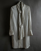 "MAISON MARGIELA" 16SS bowtie design striped long shirt