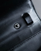 "Charles Jourdan" Logo half-moon metal plate design leather hand bag