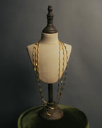 "Yves Saint Laurent" 80's-90's Gold tone multi chain necklace