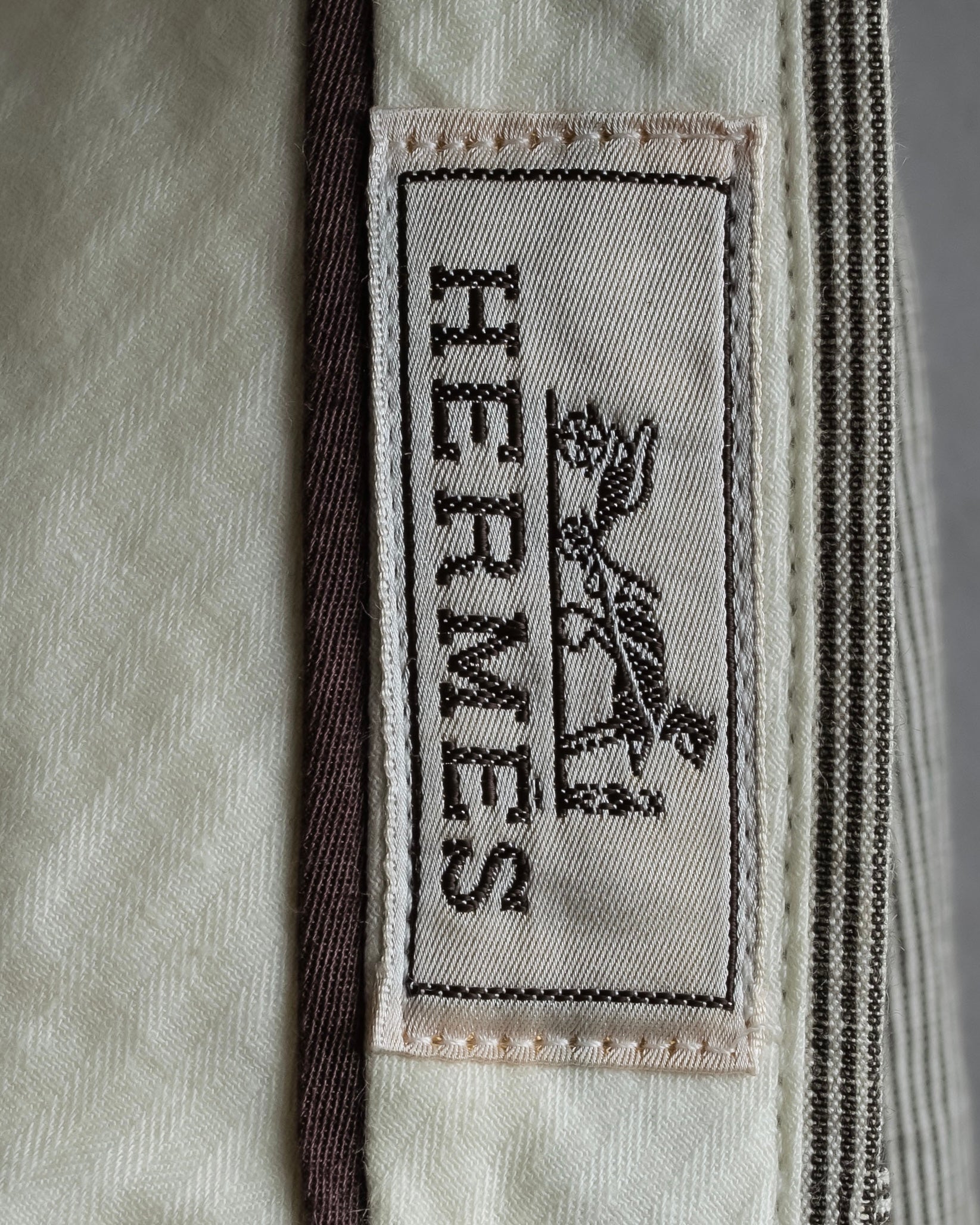 "HERMES" Cotton linen wide tapered slacks