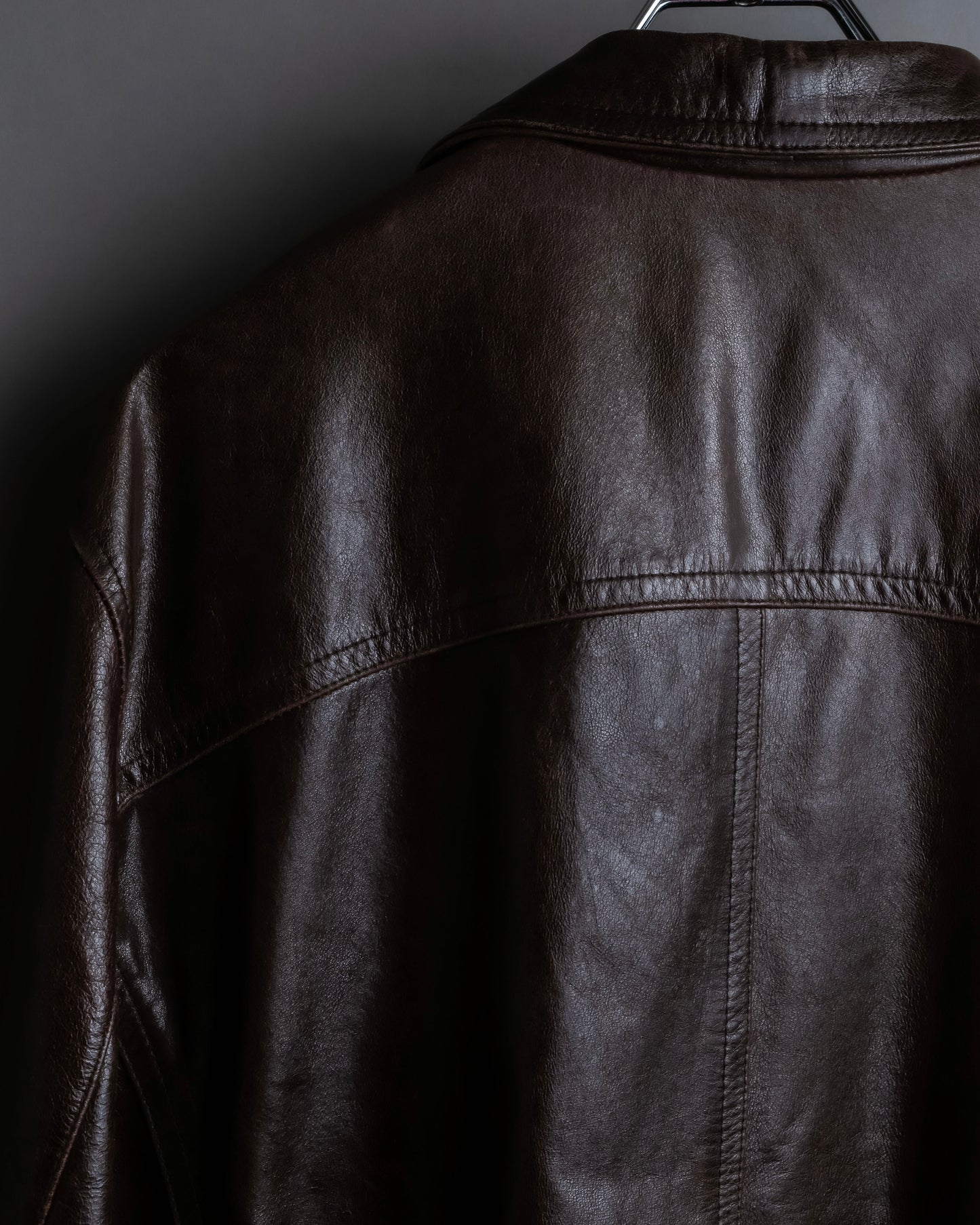 "Vintage 100% cow leather oversized tailored jacket"