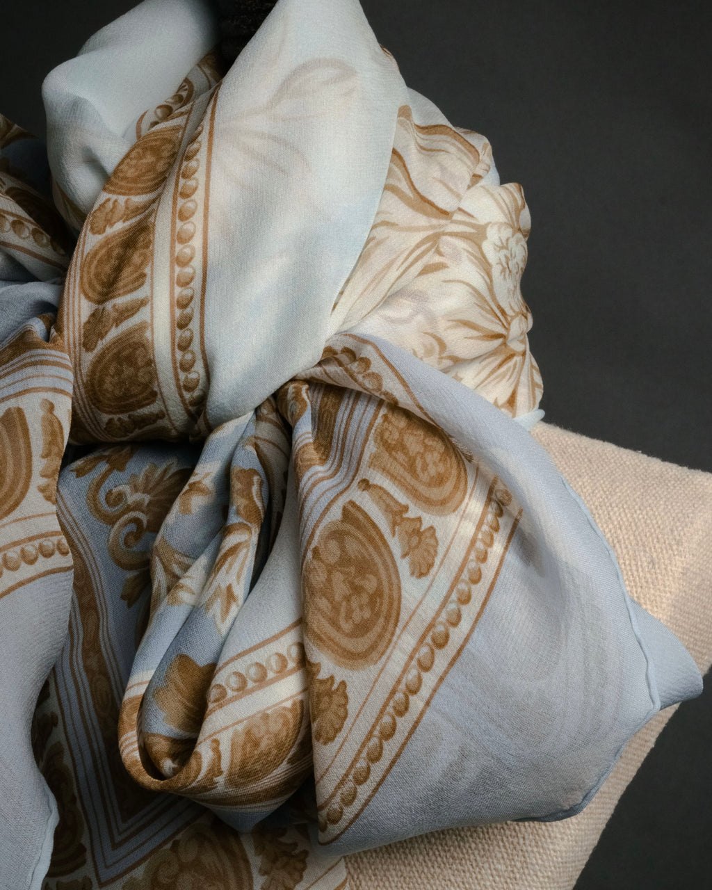 “Christian Dior” 80’s-90’s Classical cornucopia silk scarf