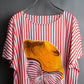 "Christian Dior" Stripe pattern front print tunic