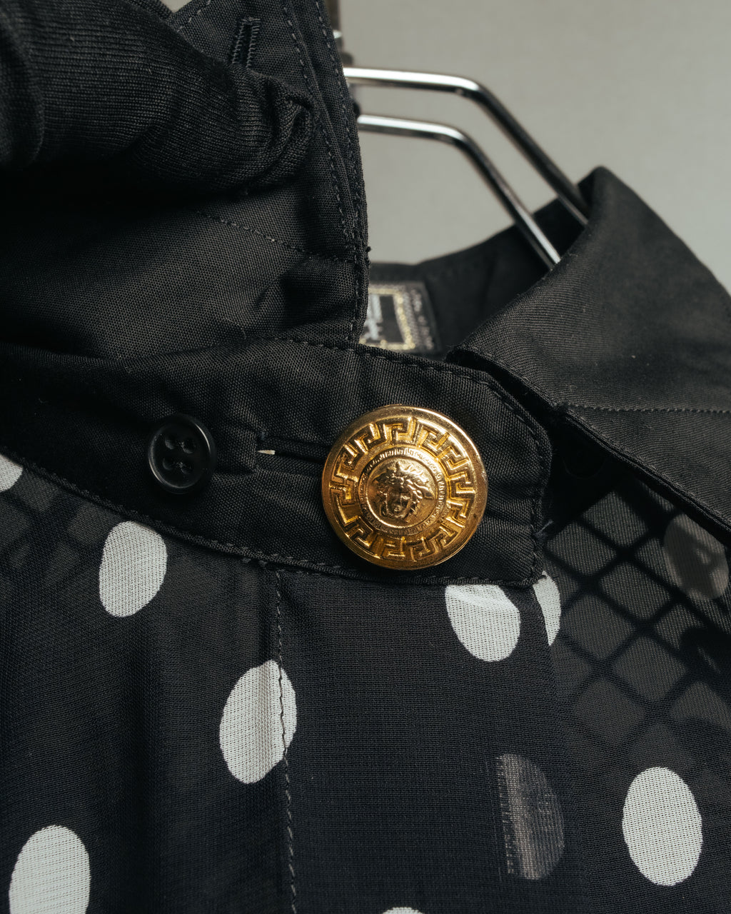 “GIANNI VERSACE” 80’s-90’s Couture polka dot lace shirt