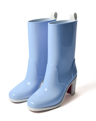 Christian Louboutin/ 70 High Heel PVC Rain Boots Sky Blue
