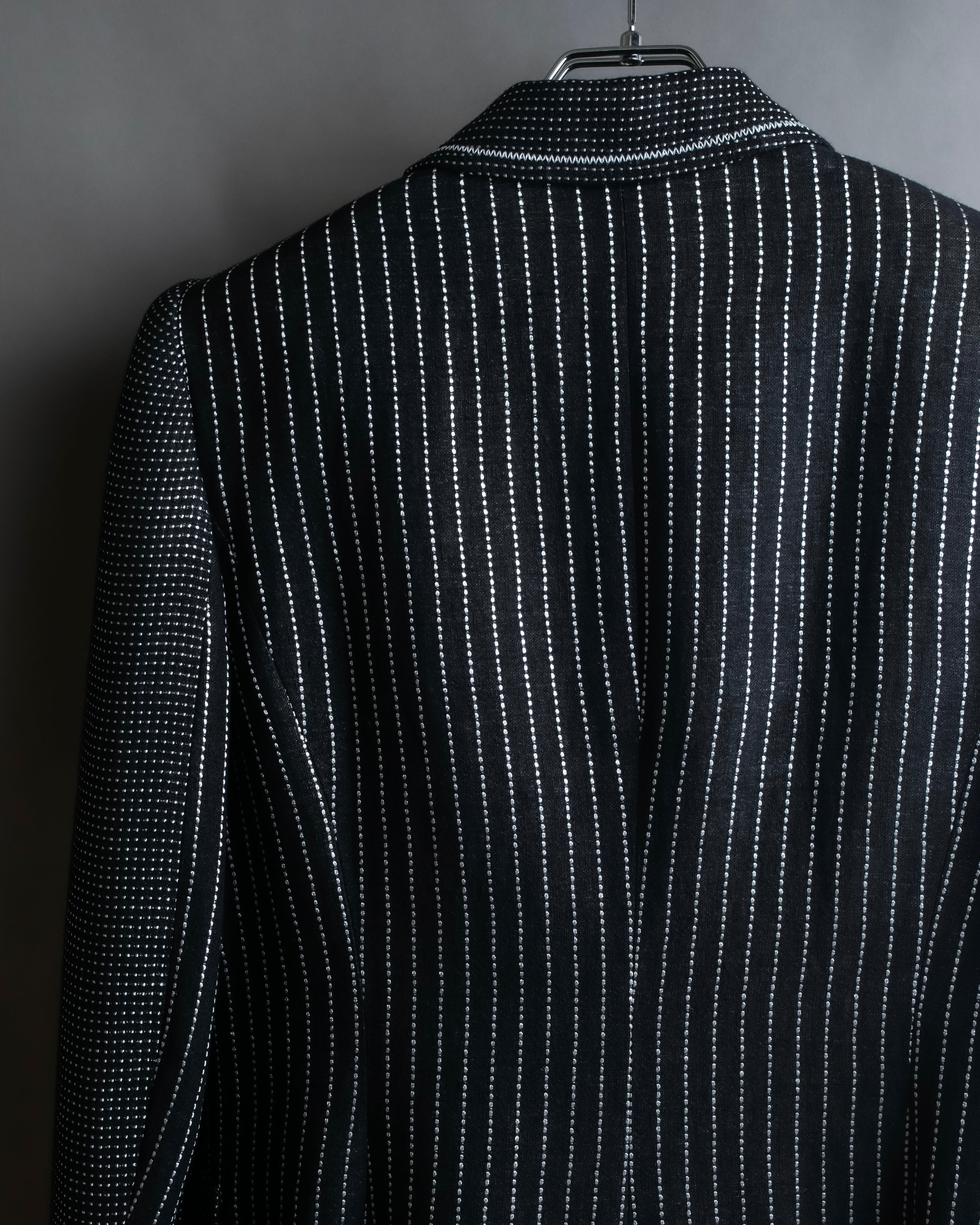 "GIANFRANCO FERRE" Striped＆dotted peak lapel tailored jacket