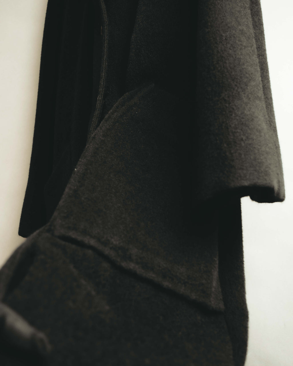 -SPECIAL- "Salvatore Ferragamo" 90's-00's Alpaca wool oversized shawl collar long coat
