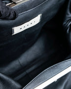 "MARNI" Side ribbon design rounded body leather bag