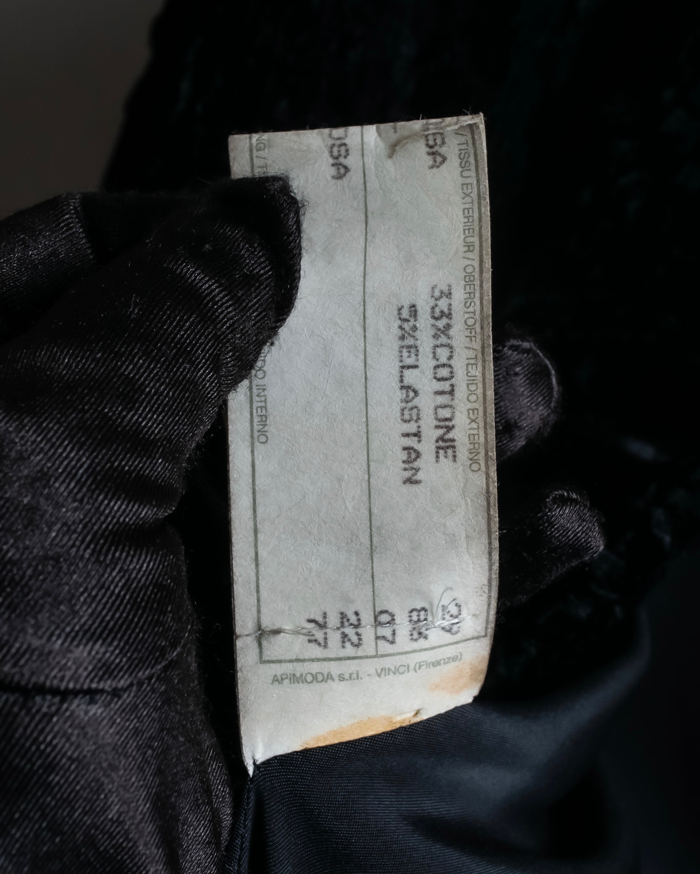 "GIORGIO ARMANI" Stand collar velour long coat