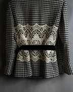 "Valentino Garavani" Houndstooth pattern lace velvet design set up