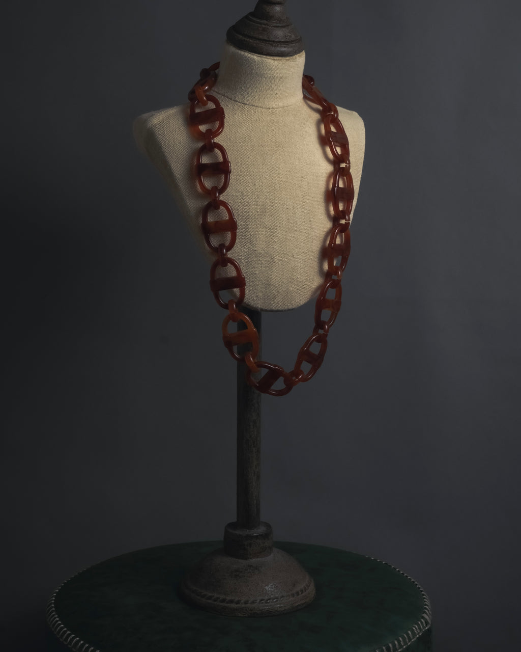 "Christian Dior" Sculptural tortoiseshell resin chain necklace