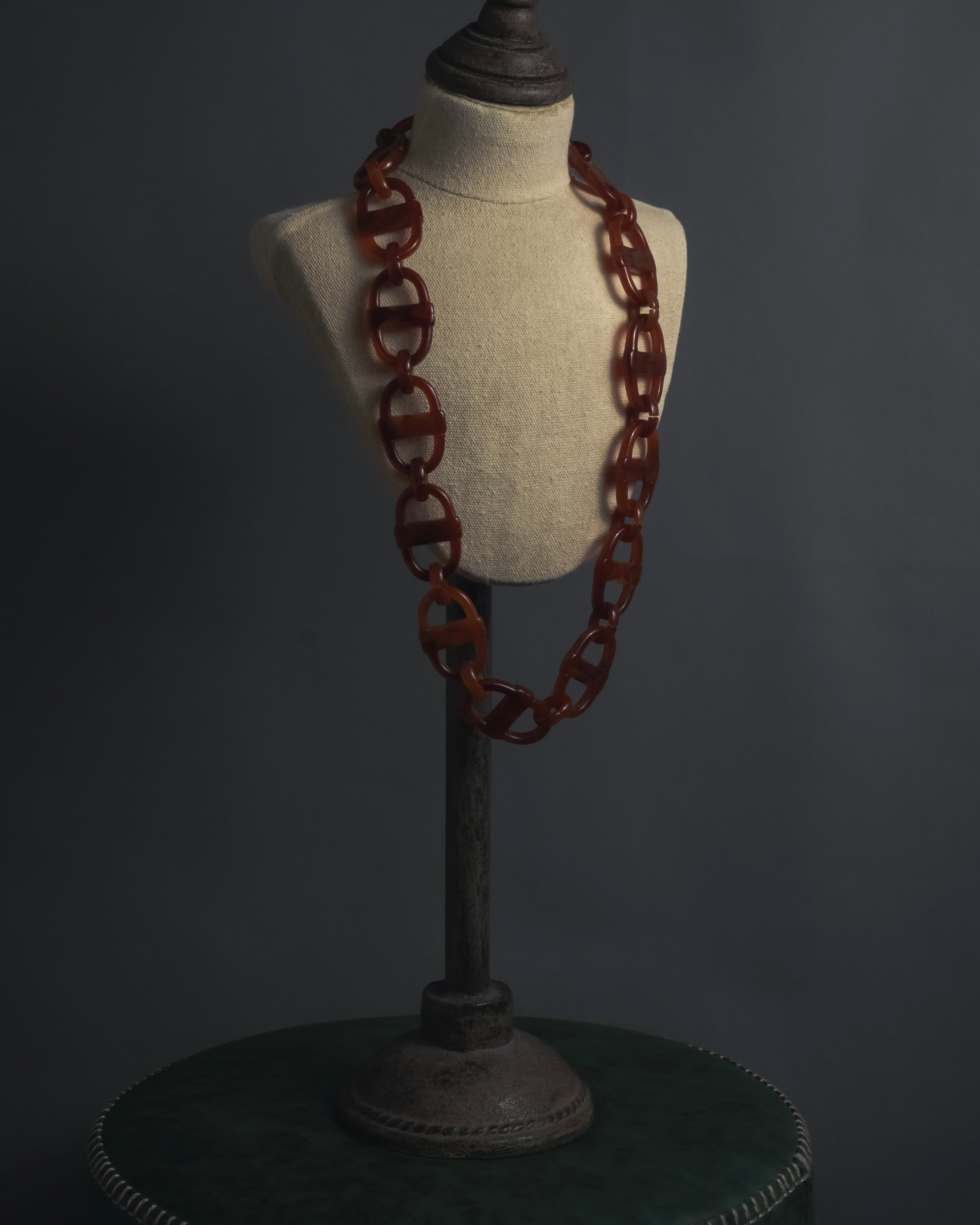 "Christian Dior" Sculptural tortoiseshell resin chain necklace