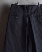 "YOHJI YAMAMOTO FEMME" 10AW Pinstripe pattern tuck wide slacks