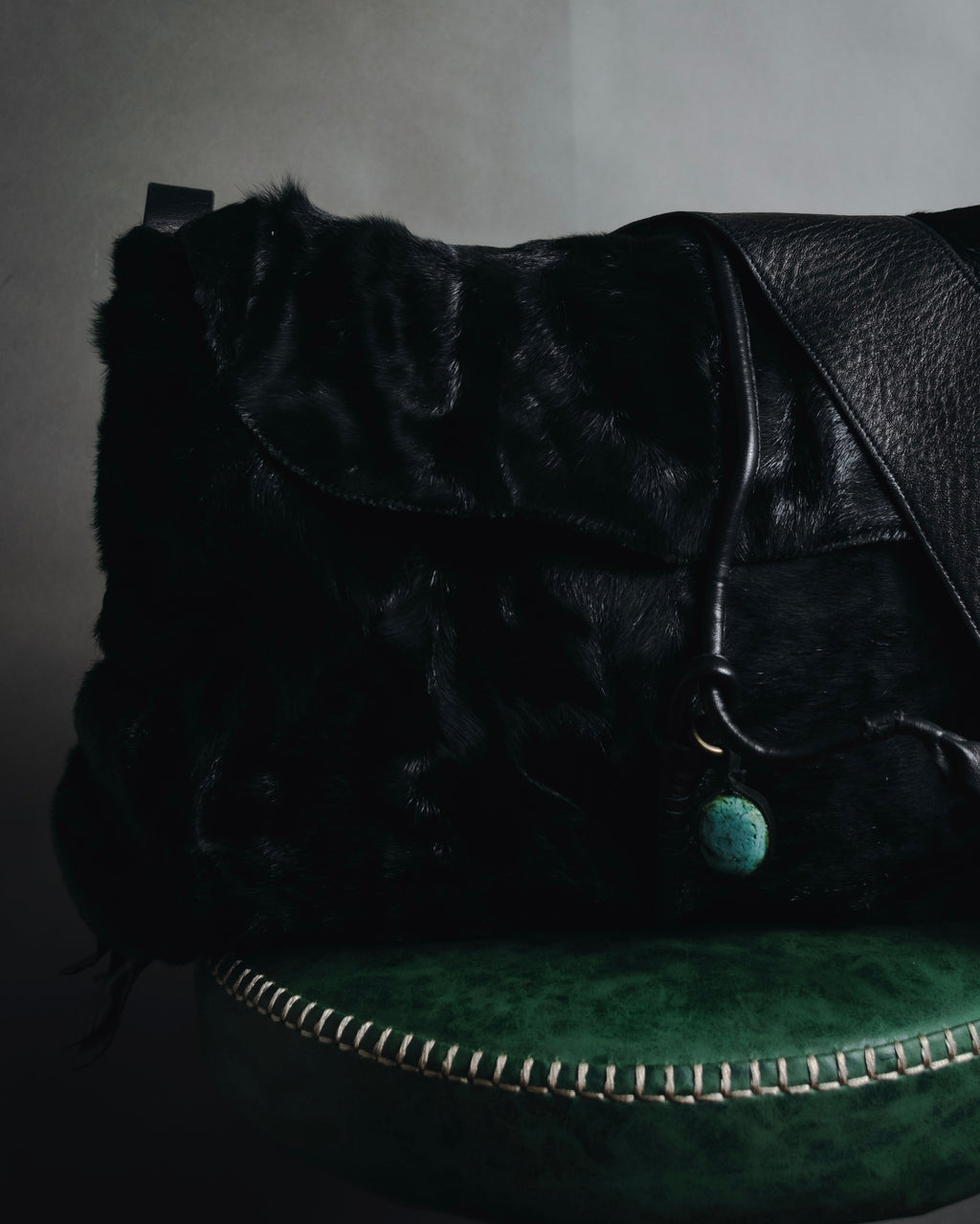 "Ermanno Scervino" 08’s-15’s Fur turquoise charm bag