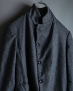 "Comme des Garçons" tailored jacket with stand collar and multiple pockets