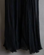 "PRADA" Gathered ribbon design puff sleeve dress