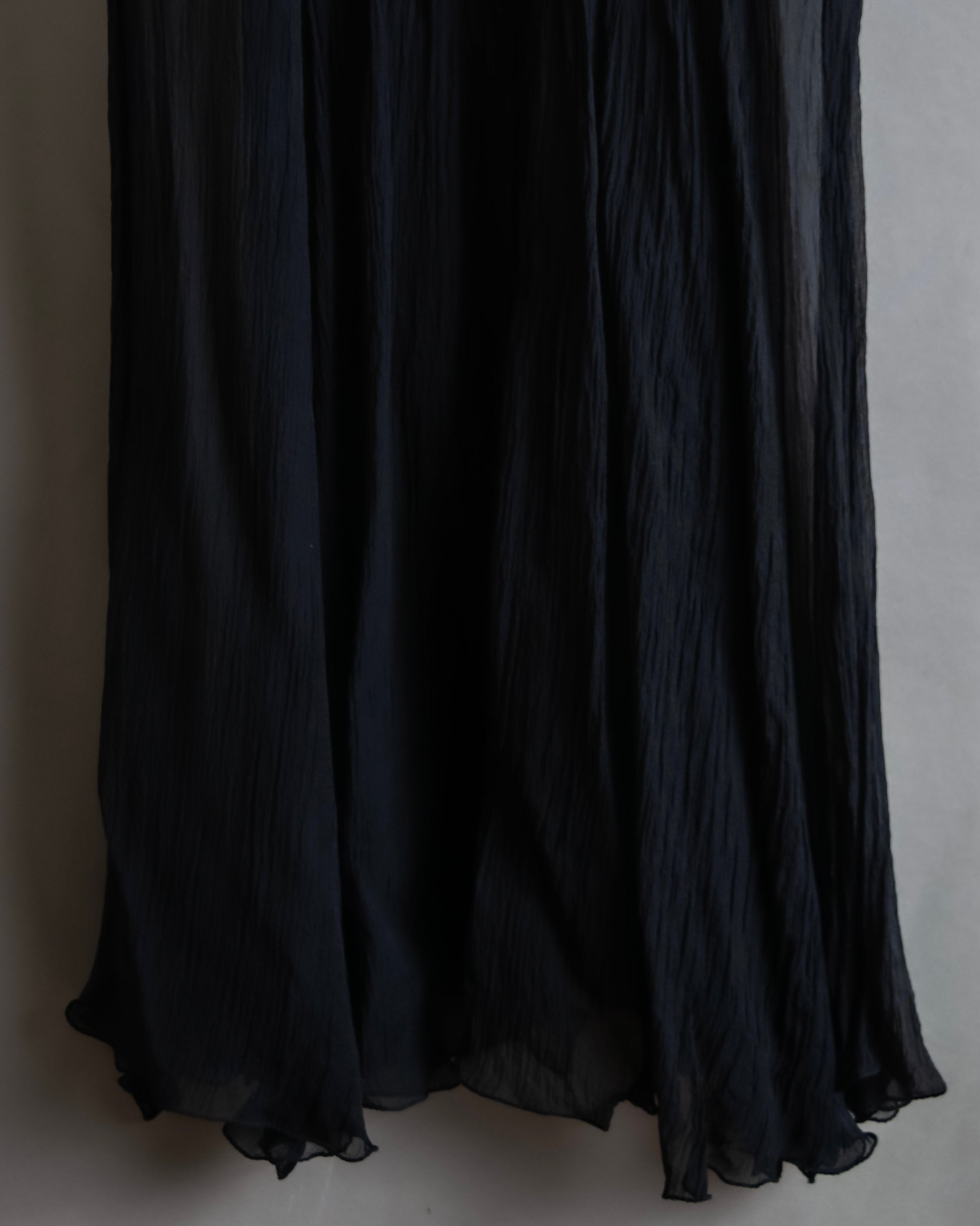 "PRADA" Gathered ribbon design puff sleeve dress