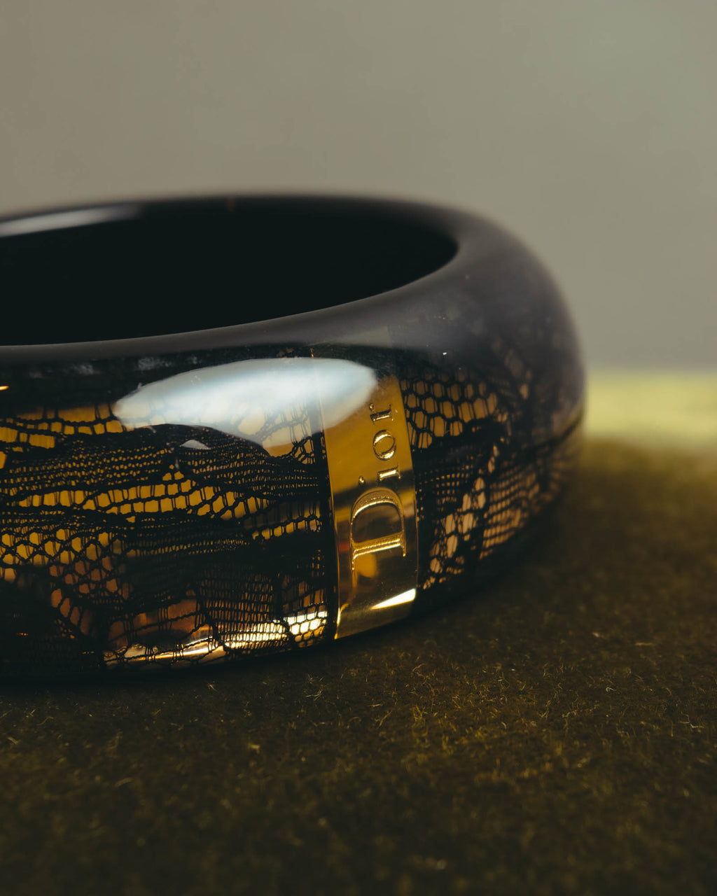 “Dior” 2002-2010 Lace embedded lucite bangle