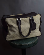 "GUCCI" GG pattern canvas leather combination boston bag