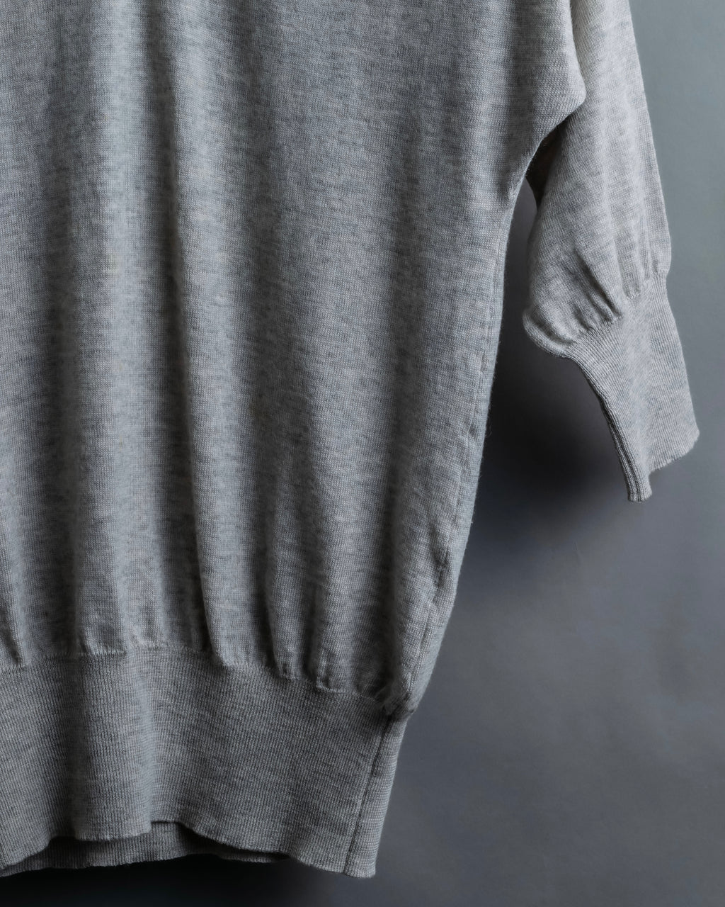 "JIL SANDER" Solid texture V neck mixed knit