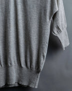 "JIL SANDER" Solid texture V neck mixed knit