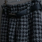 "LOUIS VUITTON" Houndstooth fringe design belted skirt