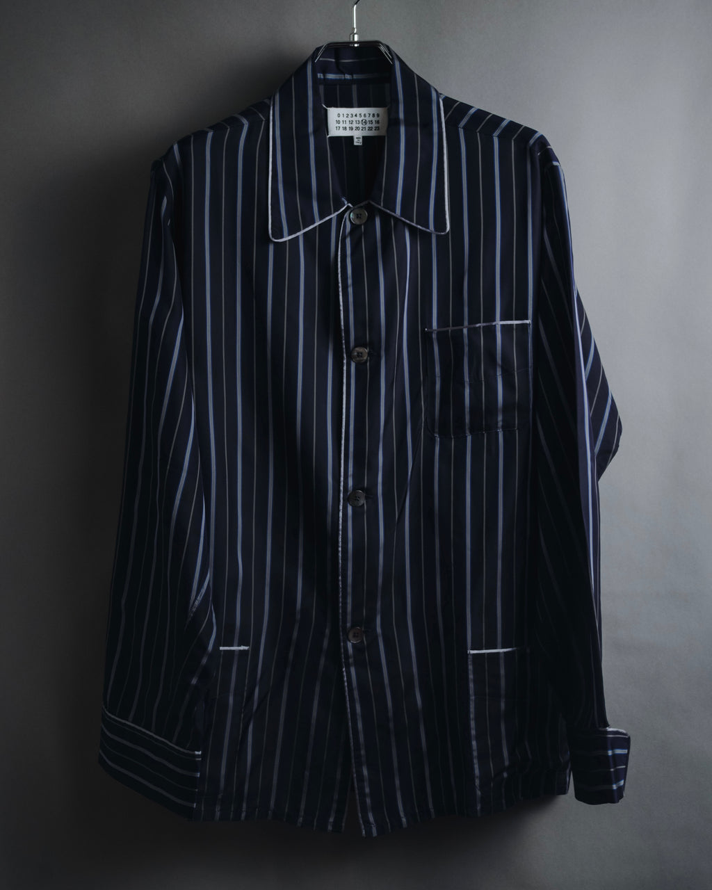 "Maison Margiela" 2021AW piped striped lounge shirt