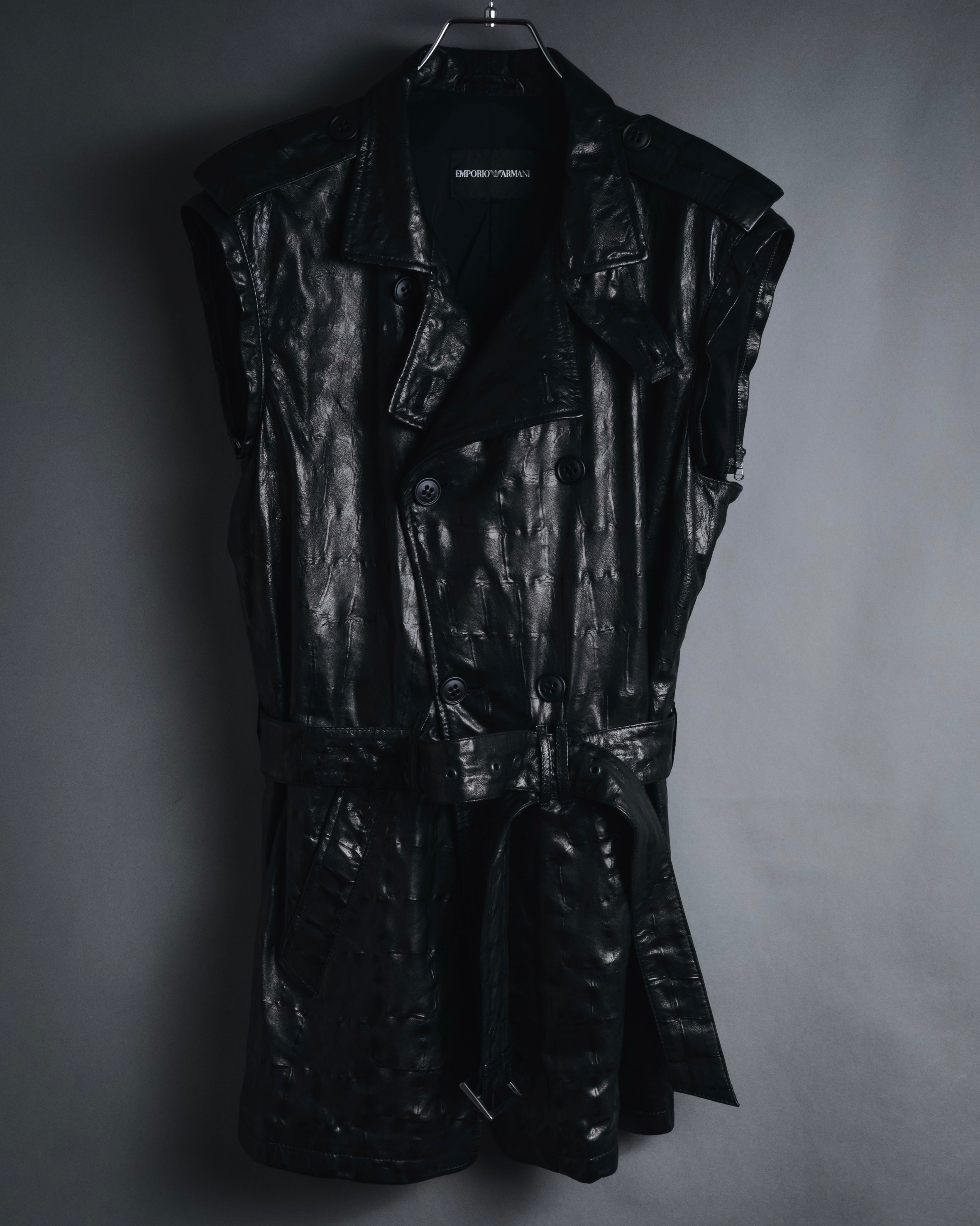 EMPORIO ARMANI (エンポリオアルマーニ) - ラムレザー トレンチコート