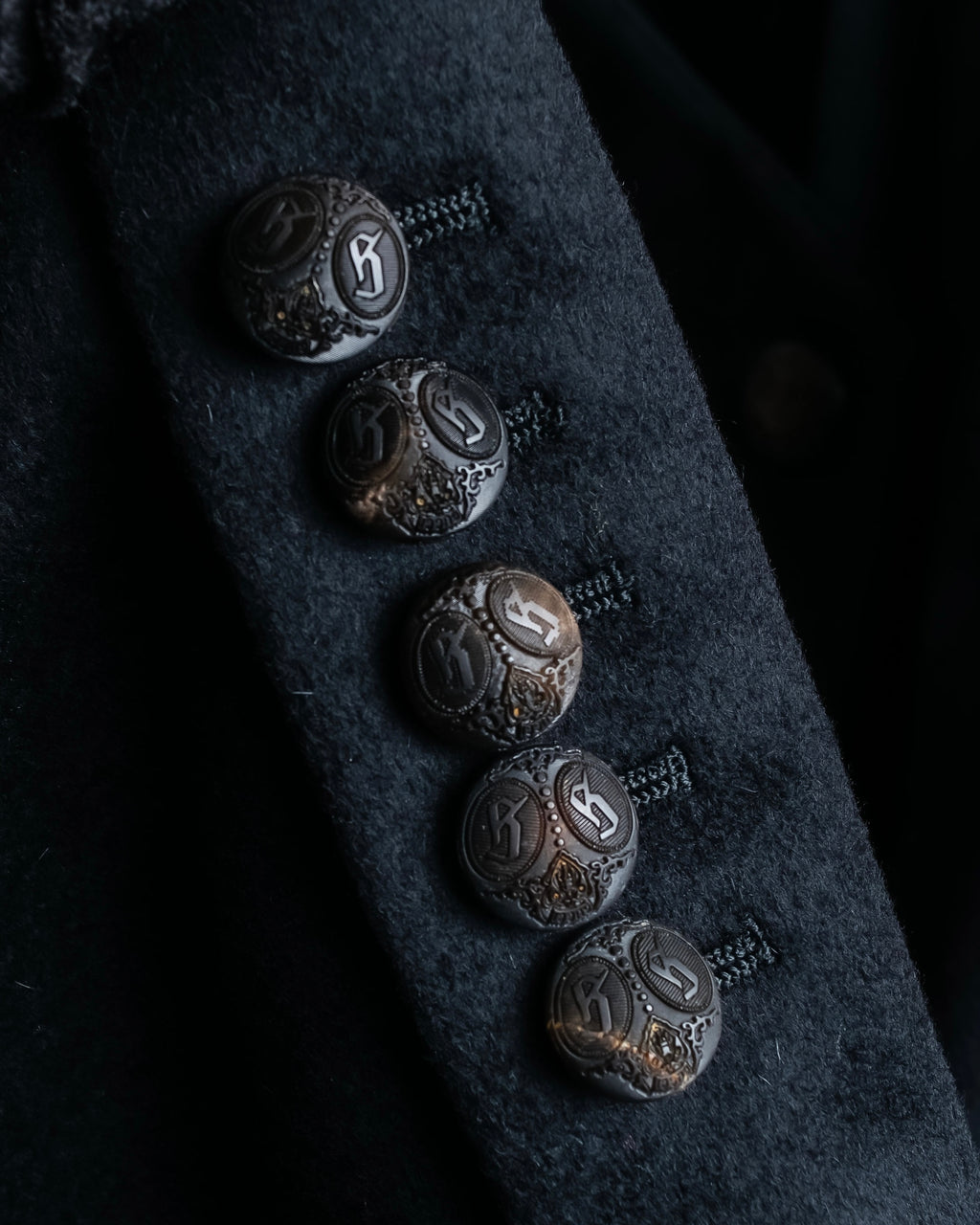 "GUCCI" Asymmetrical front detail high neck coat