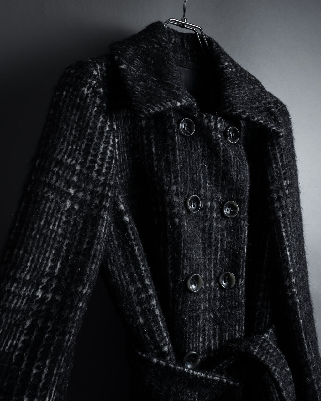“MAX&Co.” Double-breasted houndstooth tweed coat