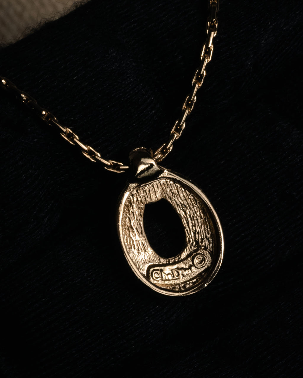 “Christian Dior” 80’s-90’s Lucky horseshoe pavé pendant necklace