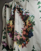 "Christian Dior" Wreath floral design silk scarf