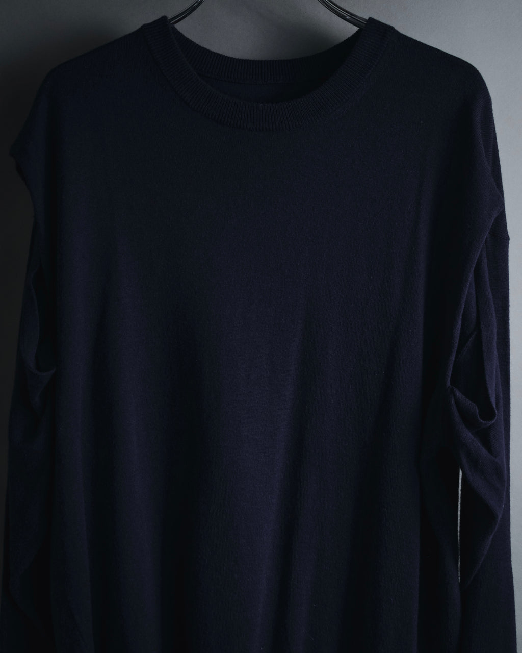 "Maison Margiela" Deconstructed arm-slit crewneck knit pullover