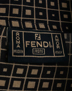 "FENDI" Geometric pattern logo printed shirt