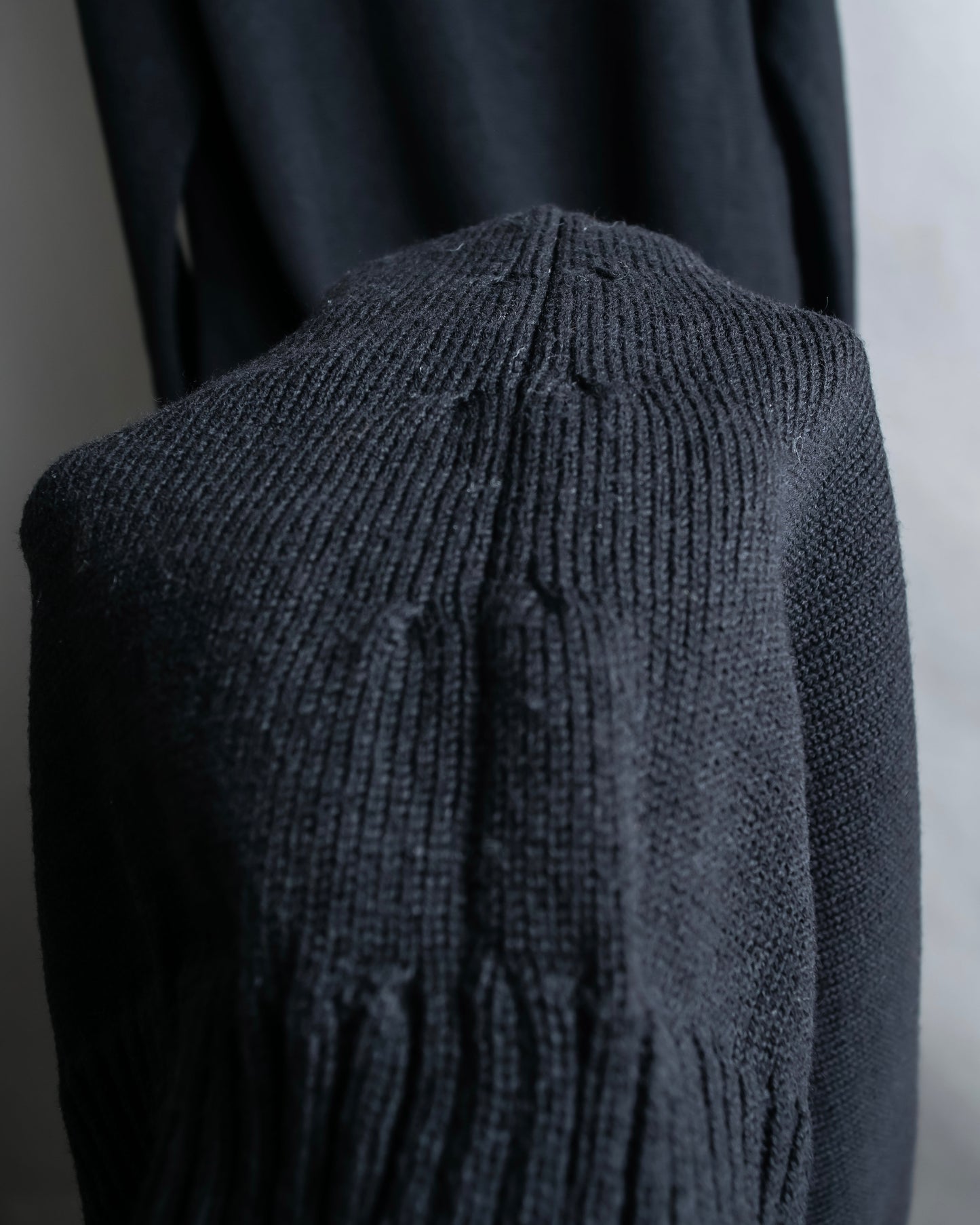 "tricot COMME des GARCONS" Maxi length deep black knit dress