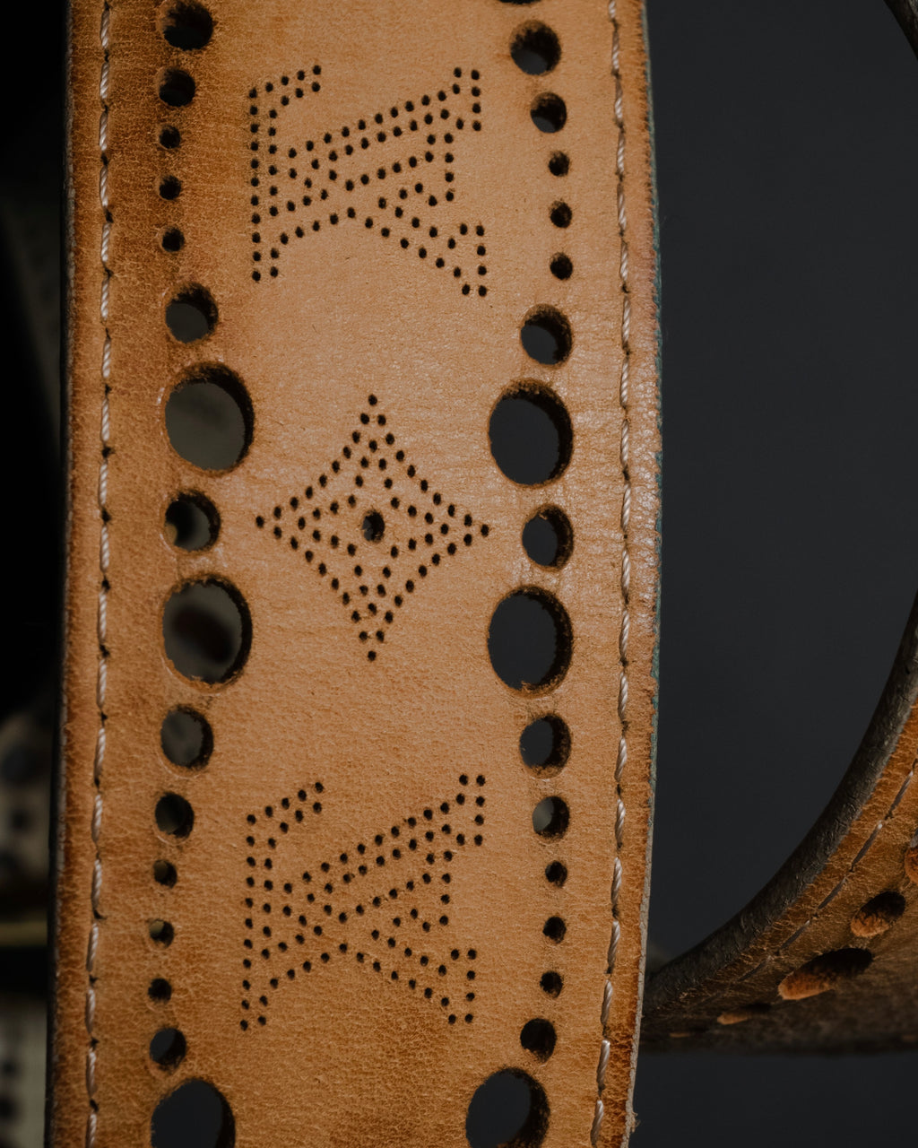 "LOUIS VUITTON" 00’s perforated monogram leather belt
