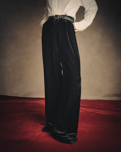 -SPECIAL- “SAINT LAURENT” 2016’s- lamé velvet tuxedo trousers