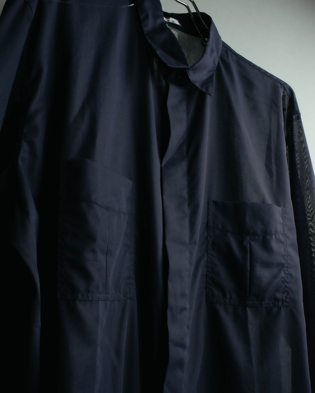 “Dior Homme” 00’s Sheer cotton concealed placket shirt