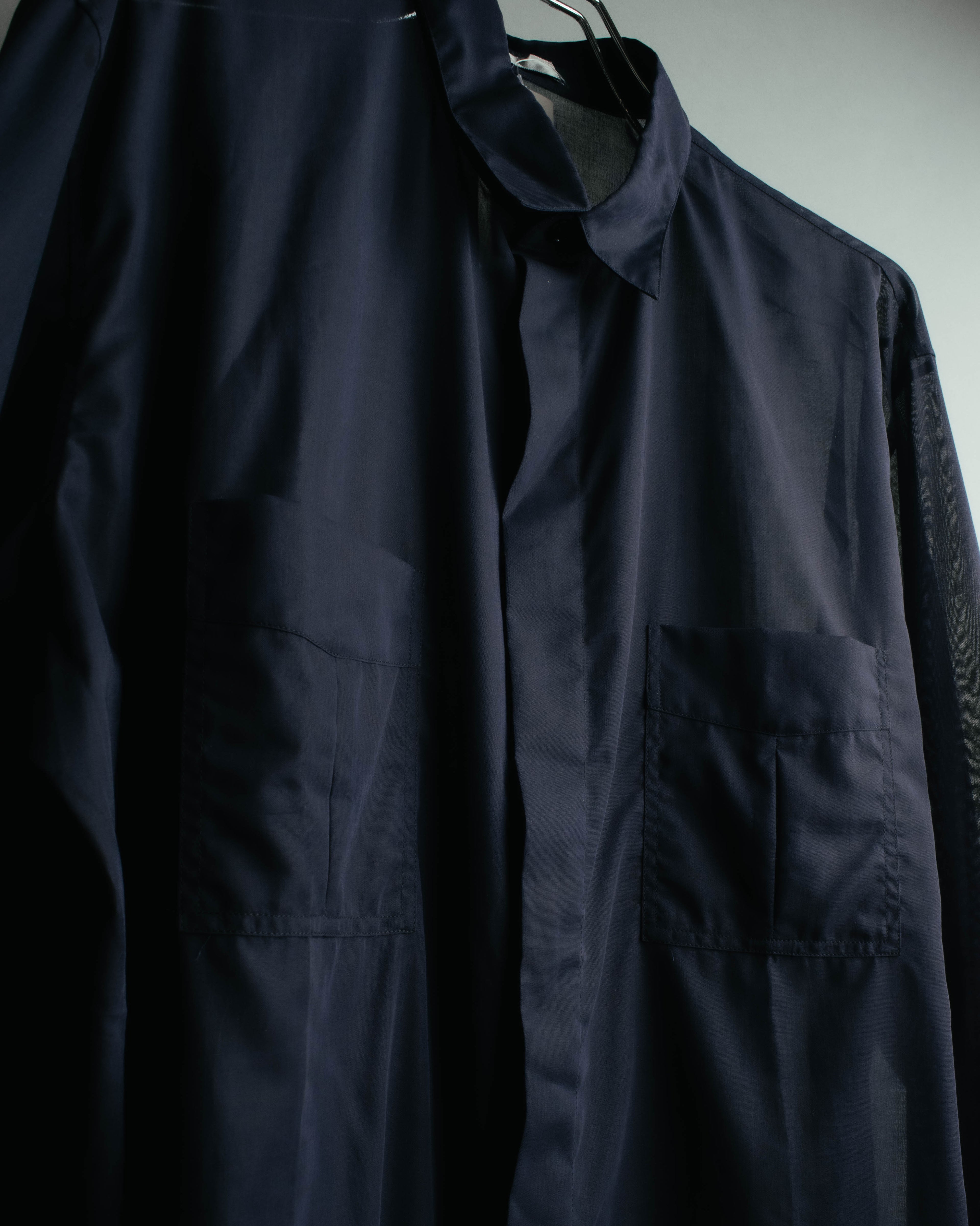 “Dior Homme” 00’s Sheer cotton concealed placket shirt