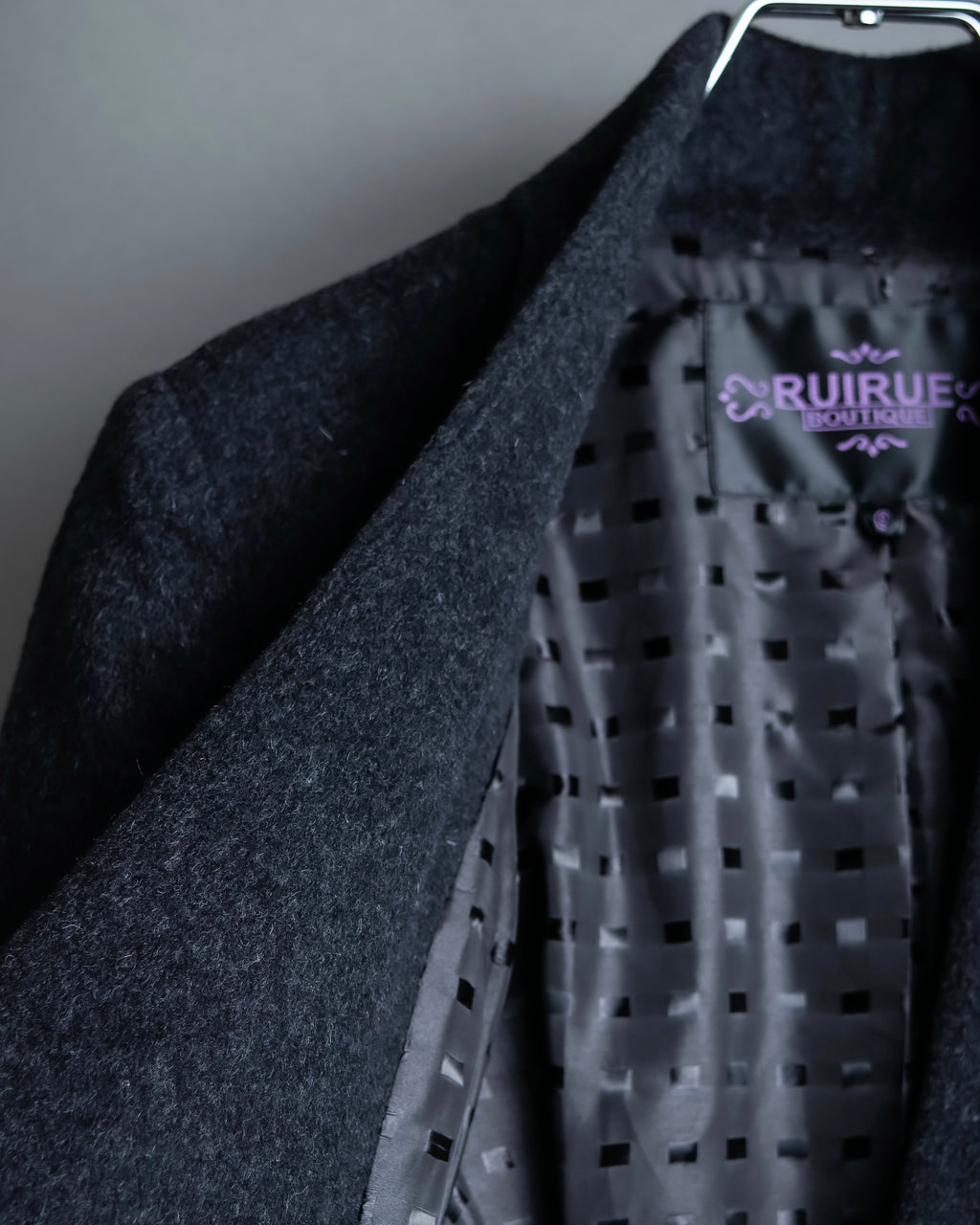 "RUIRUE BOUTIQUE" Shawl collar flare silhouette coat