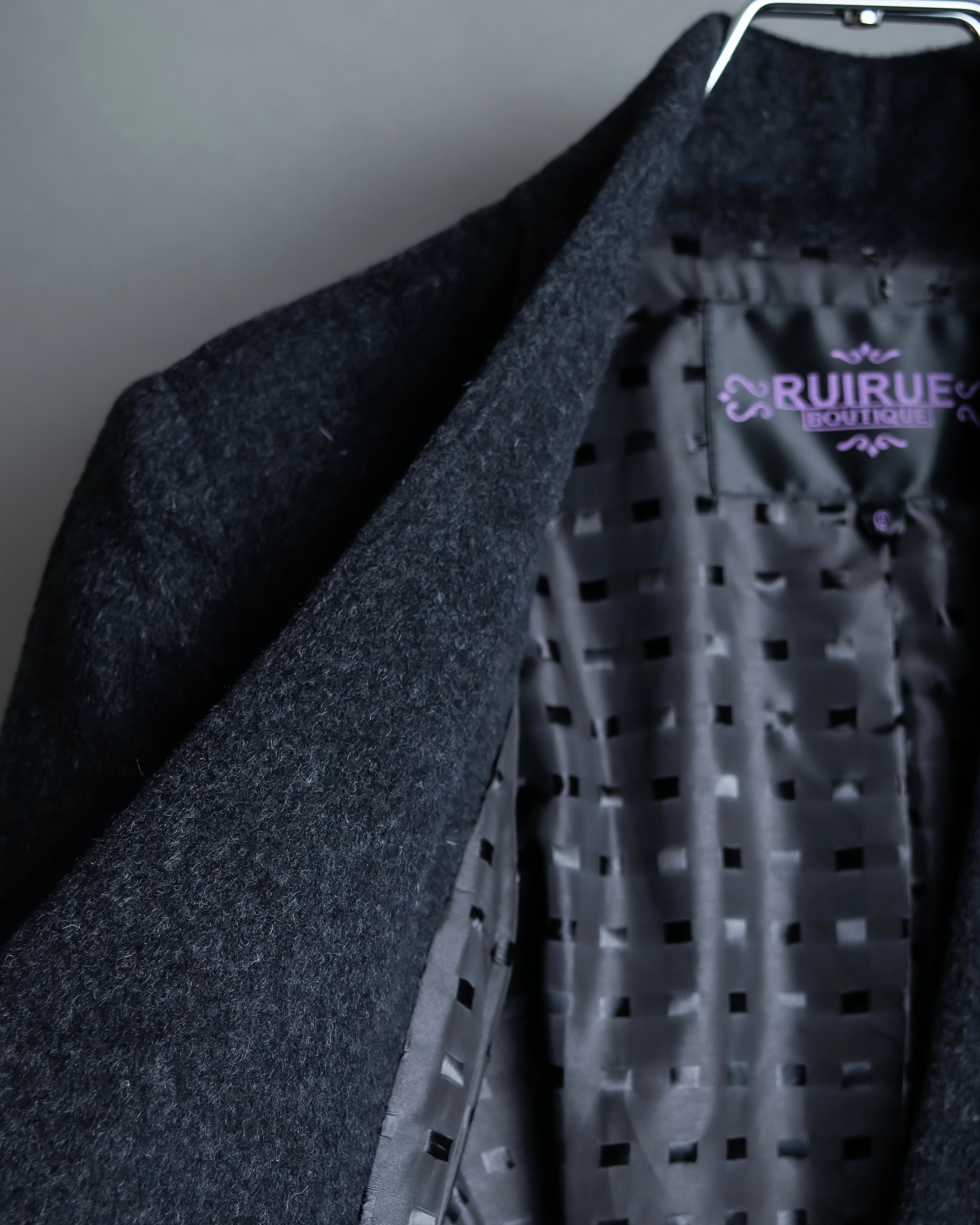 "RUIRUE BOUTIQUE" Shawl collar flare silhouette coat