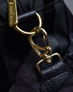 "Rudolph Valentino" Striped nylon combination 2-way boston bag