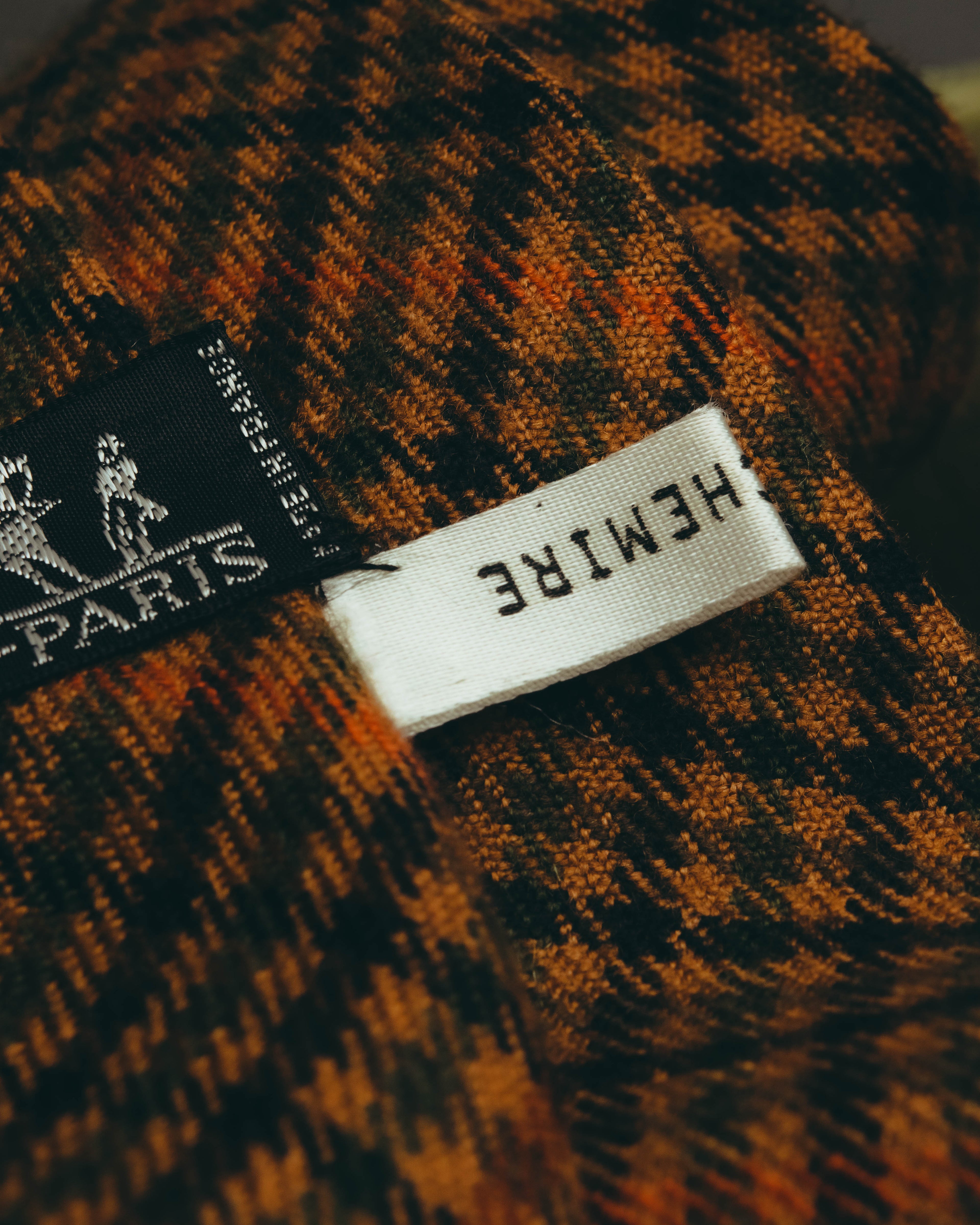 -SPECIAL- “HERMÈS” 70’s-90’s Glen plaid cashmere tie