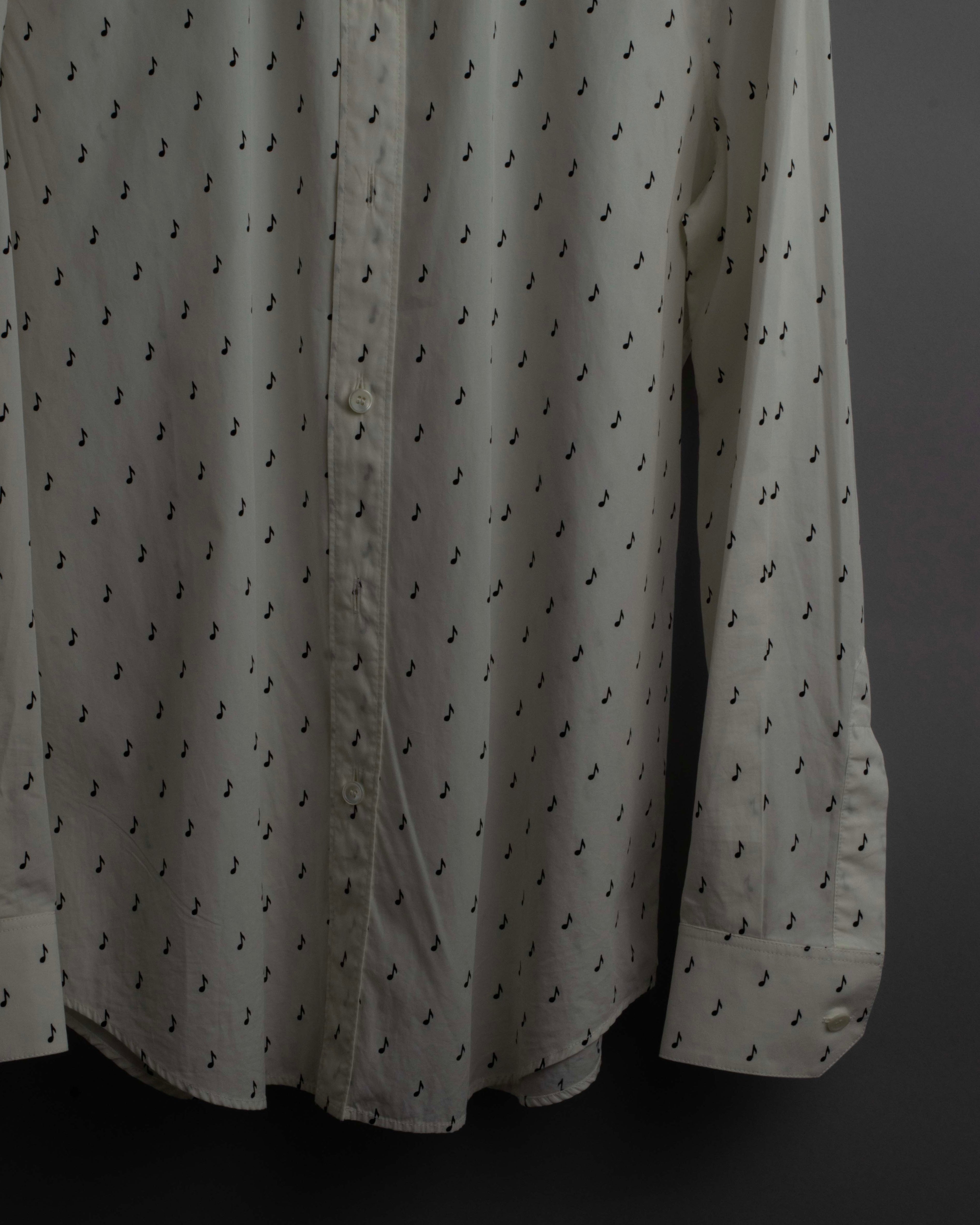 "CELINE" Musical note motif cotton shirt