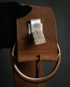 "DIESEL" 00’s Turquoise-studded embossed suede belt