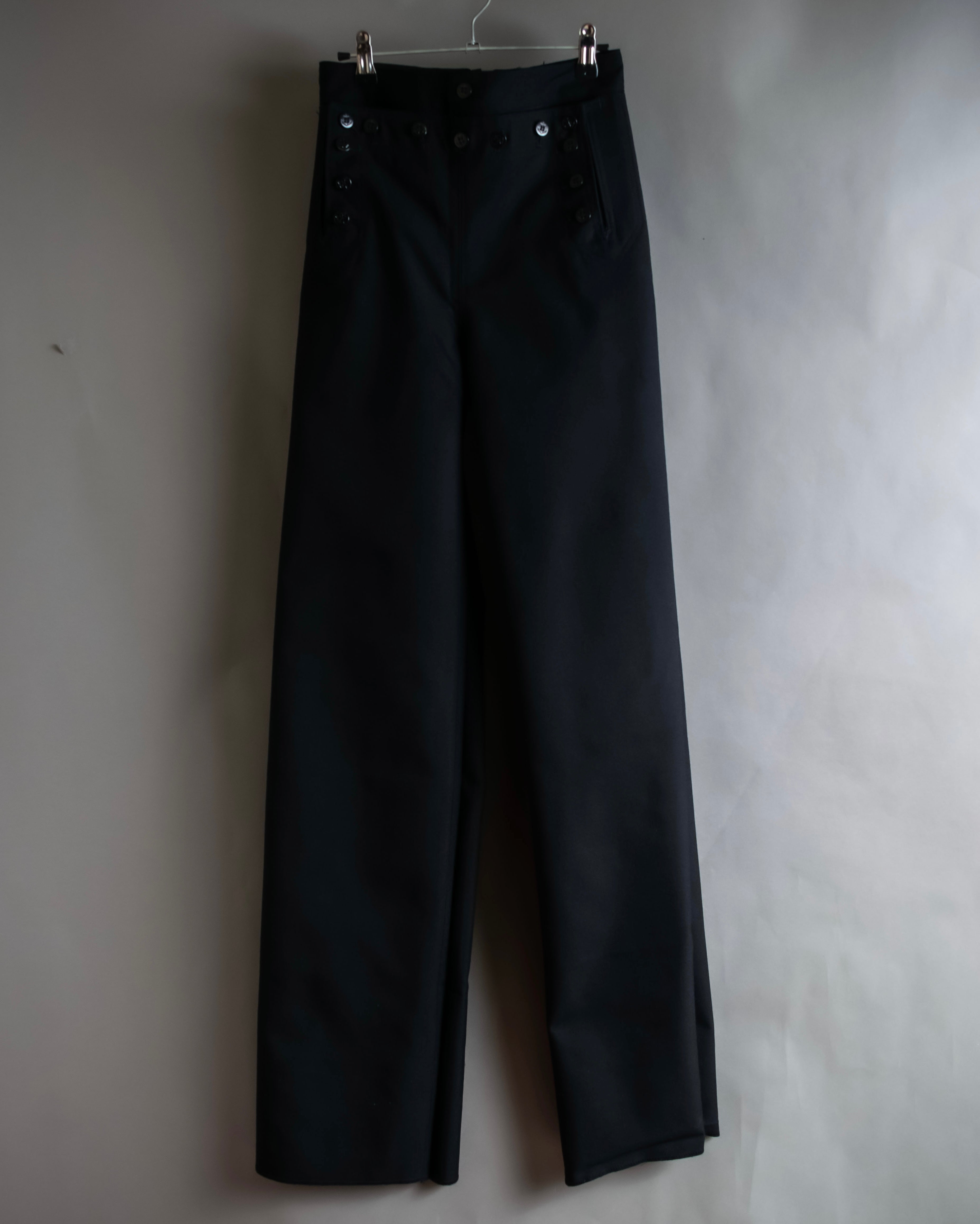 "US navy inspired lace back wide sailor pants"