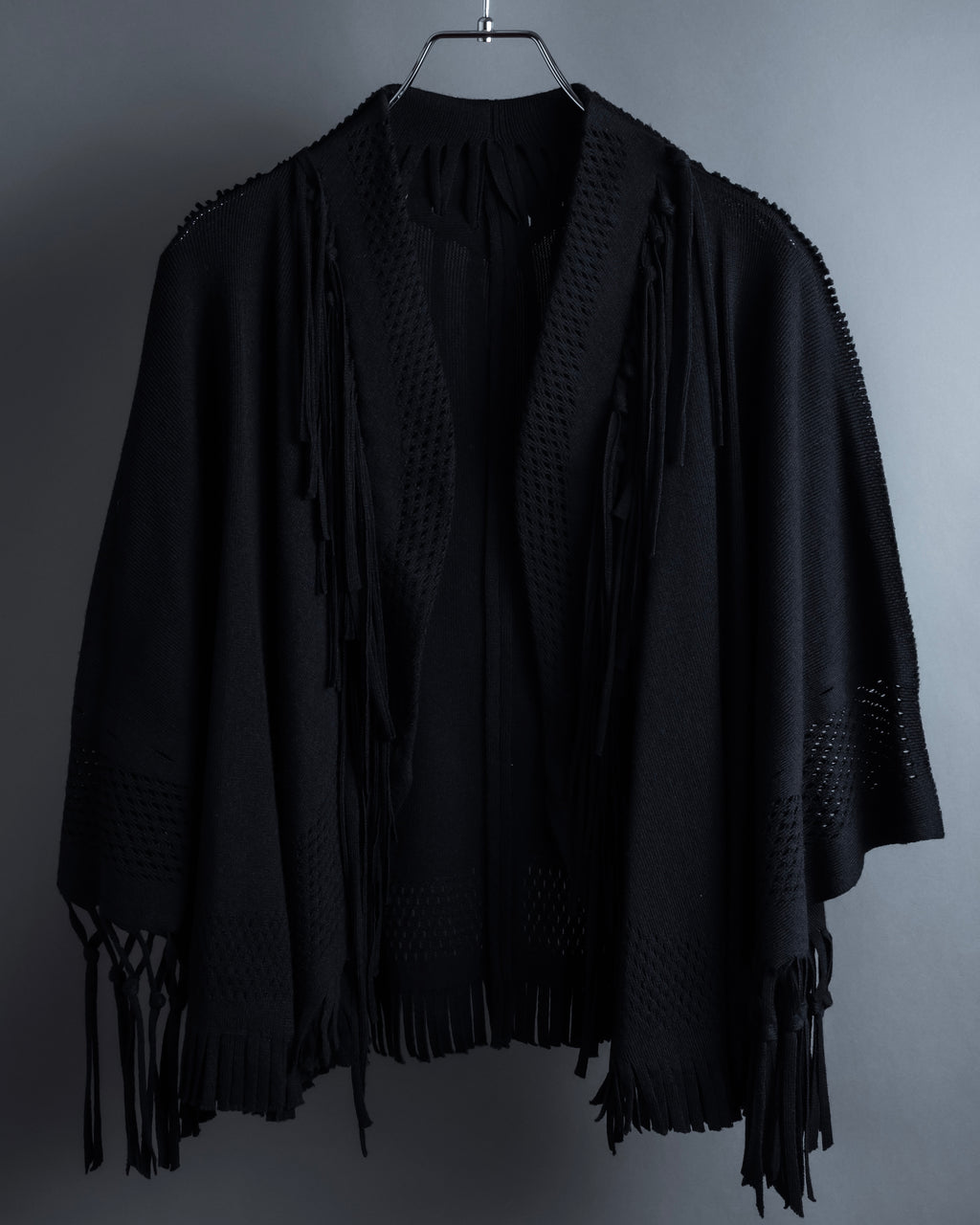 "ISSEY MIYAKE" 01AWRough knit fringe design cardigan
